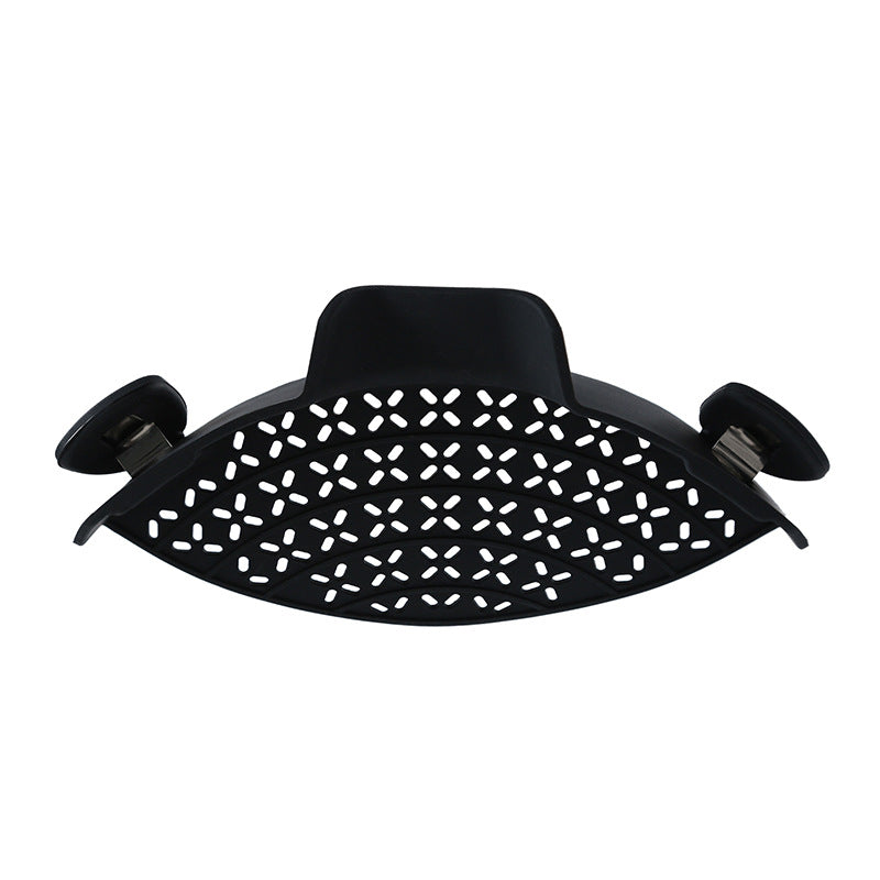 Black silicone clip-on pot strainer