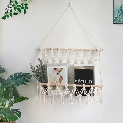 Wall-Mounted Cotton Rope Storage Hammock – product view 5