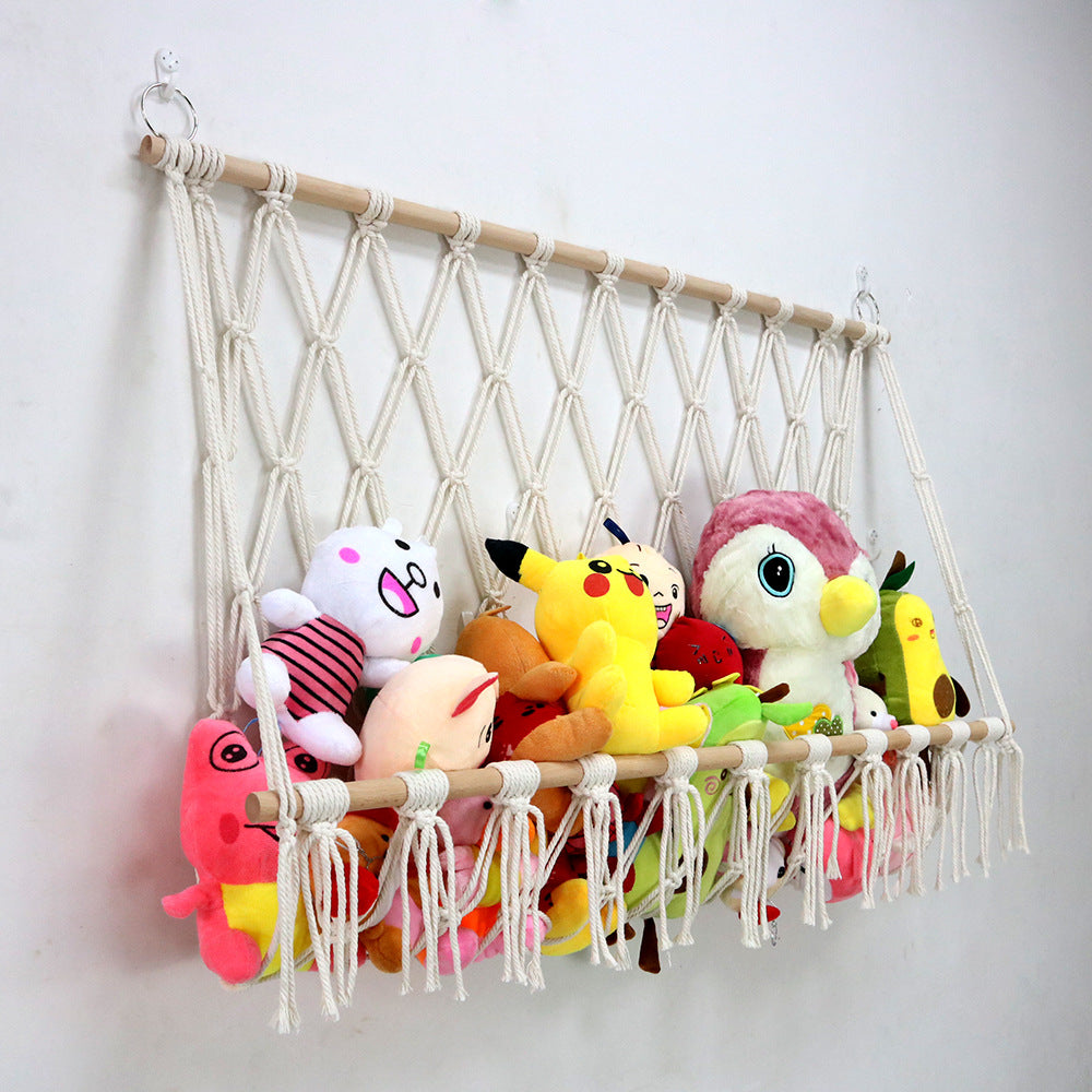 Wall-Mounted Cotton Rope Storage Hammock – product view 3