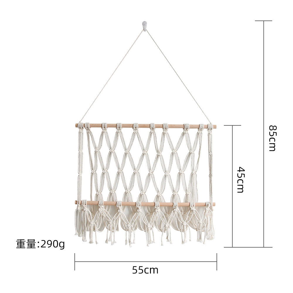 Wall-Mounted Cotton Rope Storage Hammock – product view 7