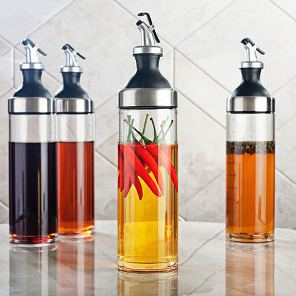 600ml glass oil and sauce dispenser for kitchen countertops and cooking