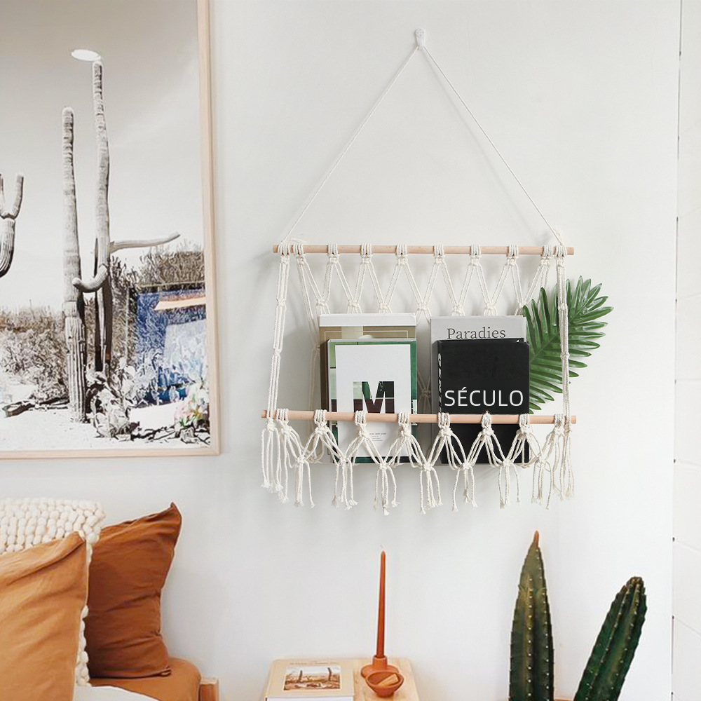 Wall-Mounted Cotton Rope Storage Hammock – product view 4