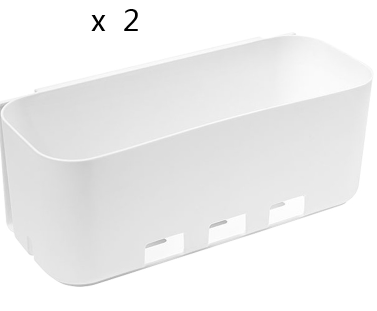 Two expandable white refrigerator drawers