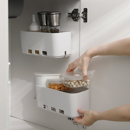 Pull-out refrigerator organizer in use