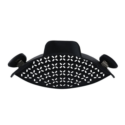 Black silicone clip-on pot strainer
