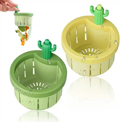 Two compact tip-and-toss sink strainers
